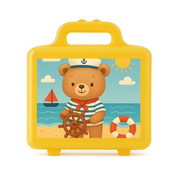 Maleta Plástica Personalizada 12x10cm Ursinho Marinheiro