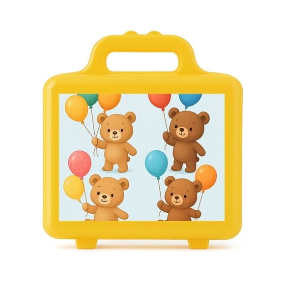 Maleta Plástica Personalizada 12x10cm Ursinhos com Balões