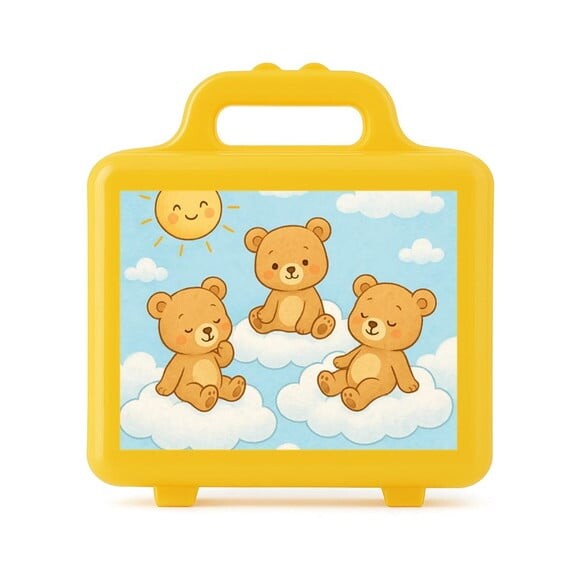 Maleta Plástica Personalizada 12x10cm Ursinhos na Nuvem