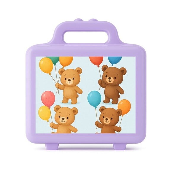 Maleta Plástica Personalizada 12x10cm Ursinhos com Balões