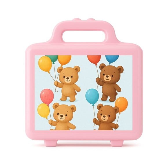 Maleta Plástica Personalizada 12x10cm Ursinhos com Balões