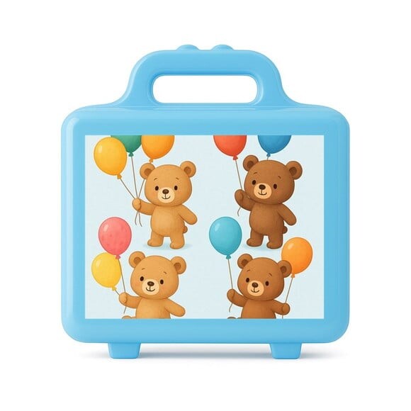 Maleta Plástica Personalizada 12x10cm Ursinhos com Balões