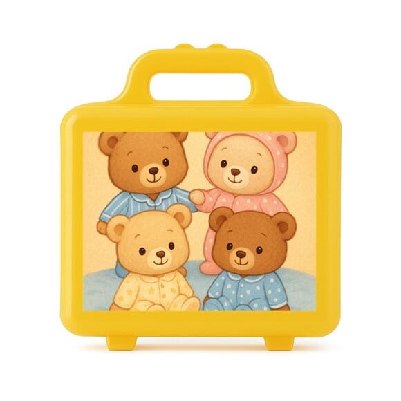 Maleta Plástica Personalizada 12x10cm Ursinhos de Pijama