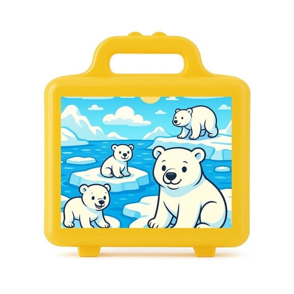 Maleta Plástica Personalizada 12x10cm Ursos Polares