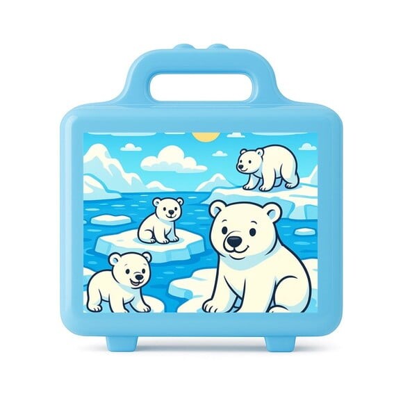 Maleta Plástica Personalizada 12x10cm Ursos Polares