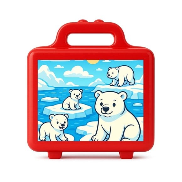 Maleta Plástica Personalizada 12x10cm Ursos Polares