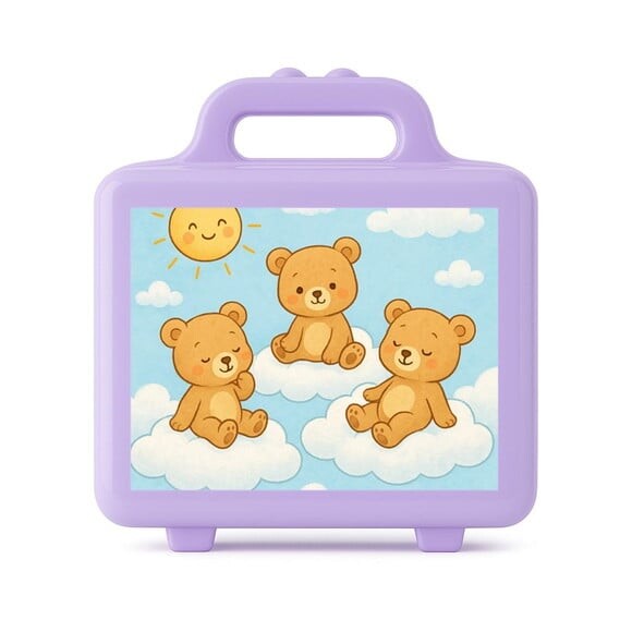 Maleta Plástica Personalizada 12x10cm Ursinhos na Nuvem