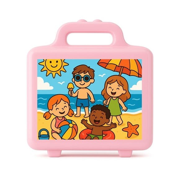 Maleta Plástica Personalizada 12x10cm Verão Divertido