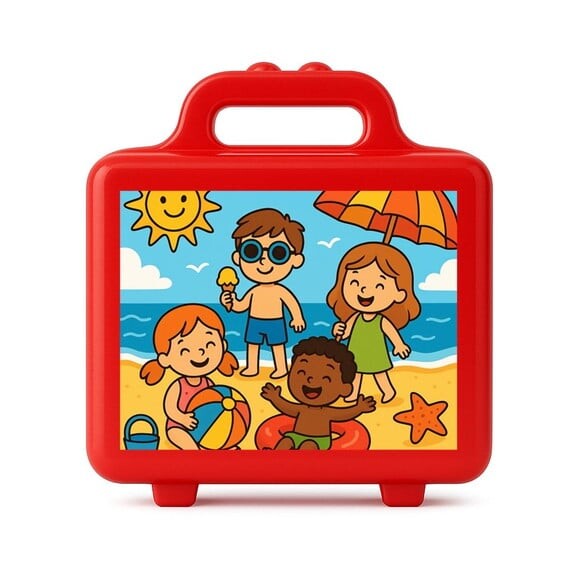 Maleta Plástica Personalizada 12x10cm Verão Divertido