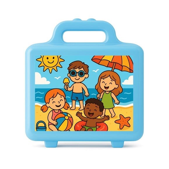 Maleta Plástica Personalizada 12x10cm Verão Divertido