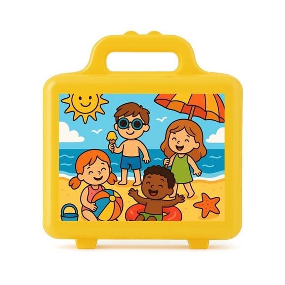 Maleta Plástica Personalizada 12x10cm Verão Divertido