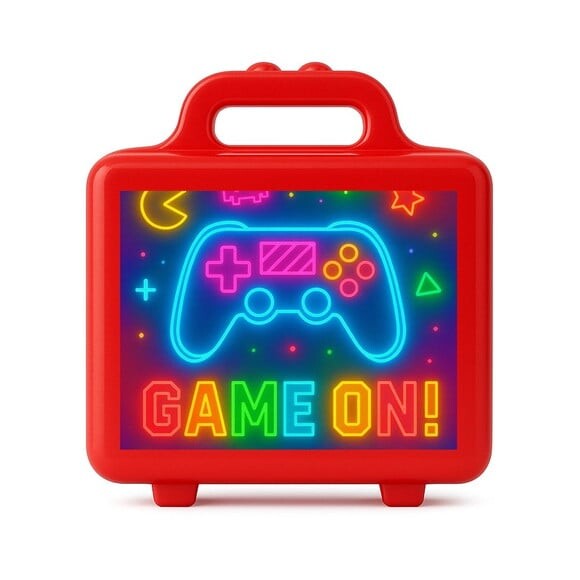 Maleta Plástica Personalizada 12x10cm Video Game Neon