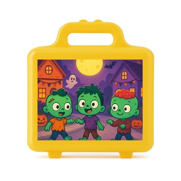 Maleta Plástica Personalizada 12x10cm Zumbis Fofinhos