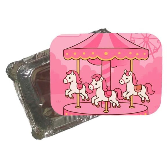 Marmitinha Personalizada 220ml Carrossel Rosa