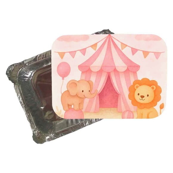 Marmitinha Personalizada 220ml Circo Rosa Aquarela