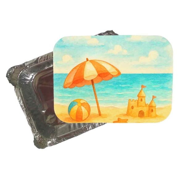 Marmitinha Personalizada 220ml Mar e Praia Aquarela