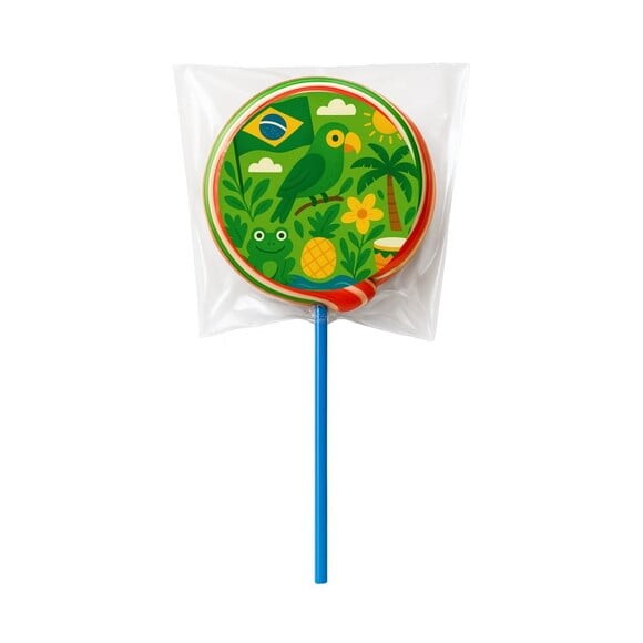 Pirulito Psicodélico Personalizado Brasil Verde Amarelo