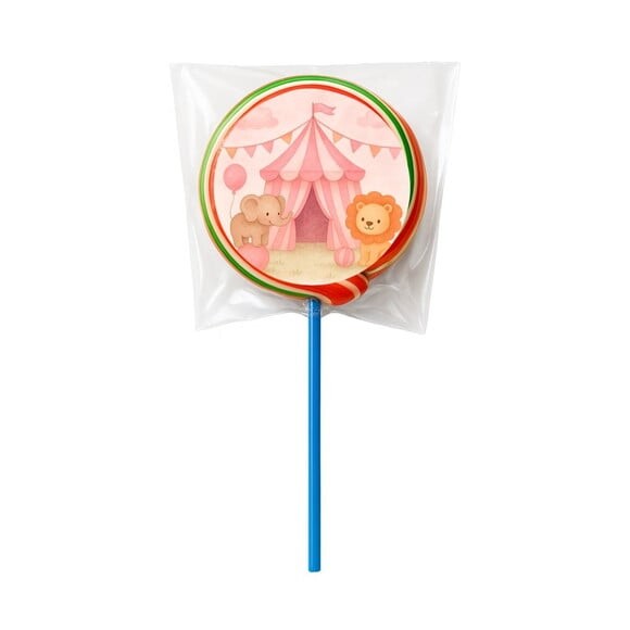 Pirulito Psicodélico Personalizado Circo Rosa Aquarela