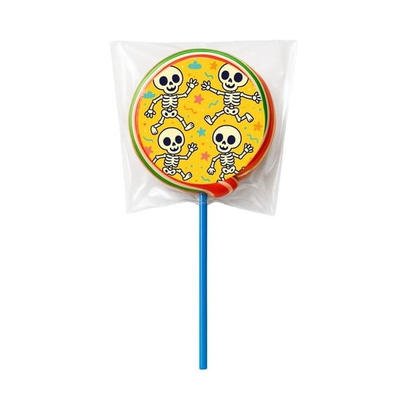 Pirulito Psicodélico Personalizado Esqueletinhos Kids