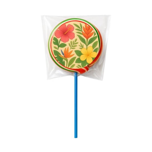 Pirulito Psicodélico Personalizado Flores Tropicais