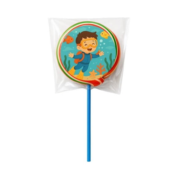 Pirulito Psicodélico Personalizado Menino Mergulhador