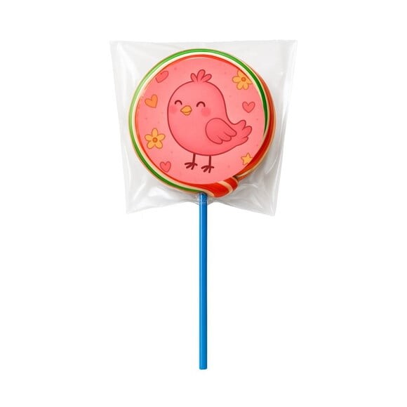 Pirulito Psicodélico Personalizado Passarinho Rosa