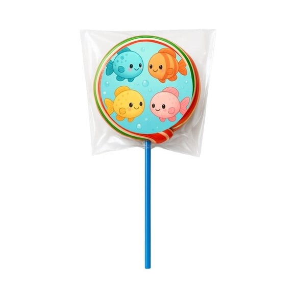 Pirulito Psicodélico Personalizado Peixinhos Baby