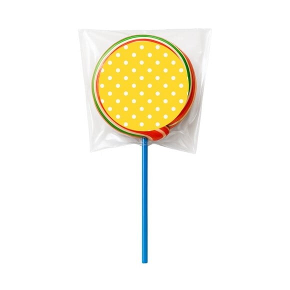 Pirulito Psicodélico Personalizado Poá Amarelo
