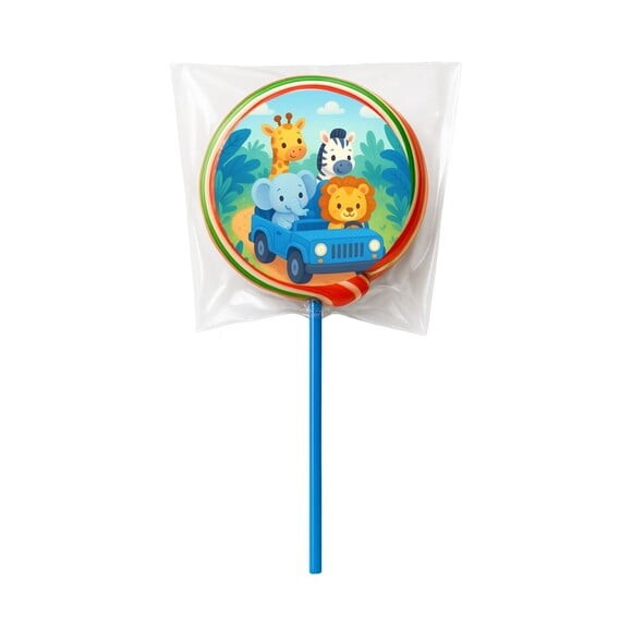 Pirulito Psicodélico Personalizado Safari Azul