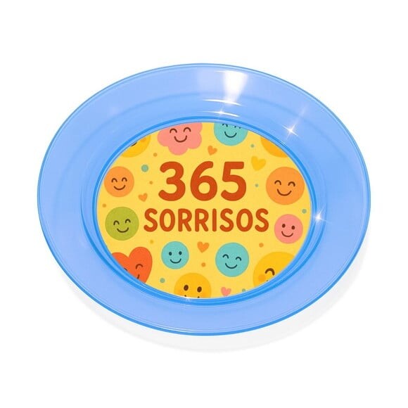 Prato Acrílico Personalizado Festa 365 Sorrisos