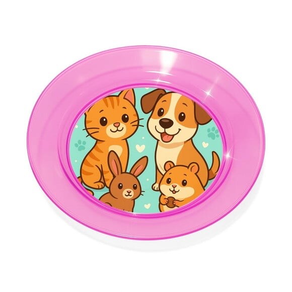 Prato Acrílico Personalizado Festa Animais de Estimação