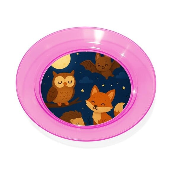 Prato Acrílico Personalizado Festa Animais Noturnos