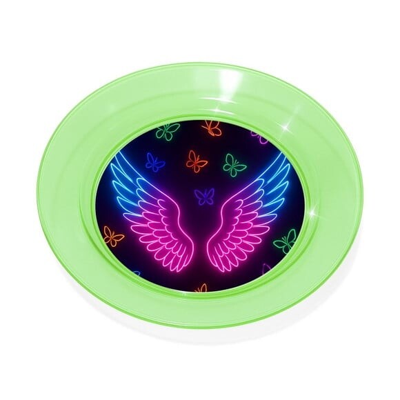 Prato Acrílico Personalizado Festa Asas Neon