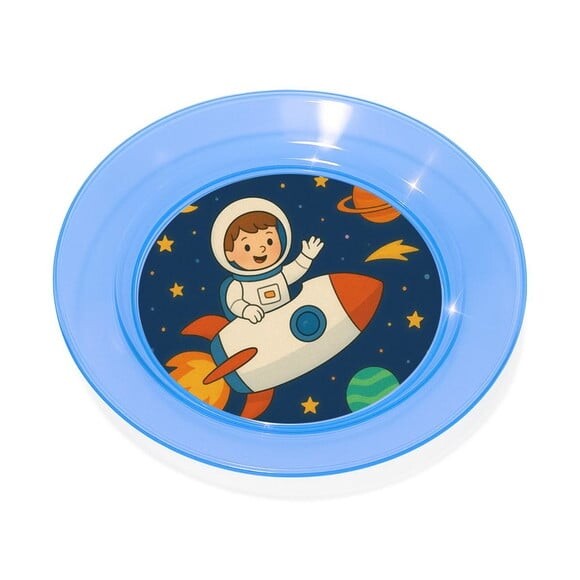 Prato Acrílico Personalizado Festa Aventura Espacial