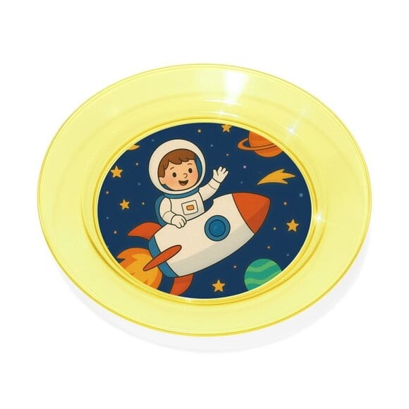 Prato Acrílico Personalizado Festa Aventura Espacial