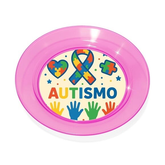 Prato Acrílico Personalizado Festa Autismo