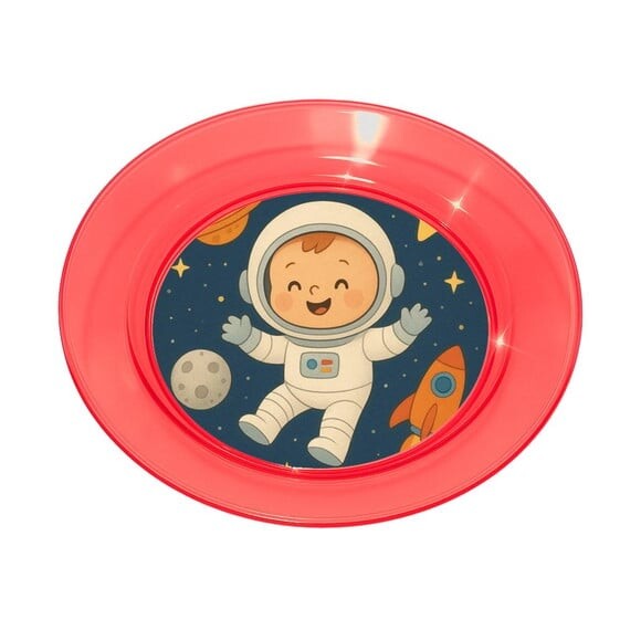 Prato Acrílico Personalizado Festa Astronauta Baby