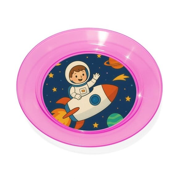Prato Acrílico Personalizado Festa Aventura Espacial