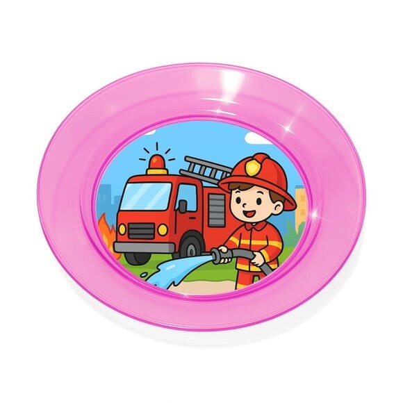 Prato Acrílico Personalizado Festa Bombeiros