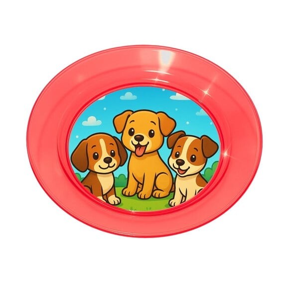 Prato Acrílico Personalizado Festa Cachorrinhos
