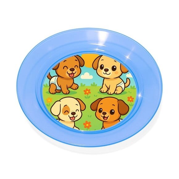Prato Acrílico Personalizado Festa Cachorrinhos Baby