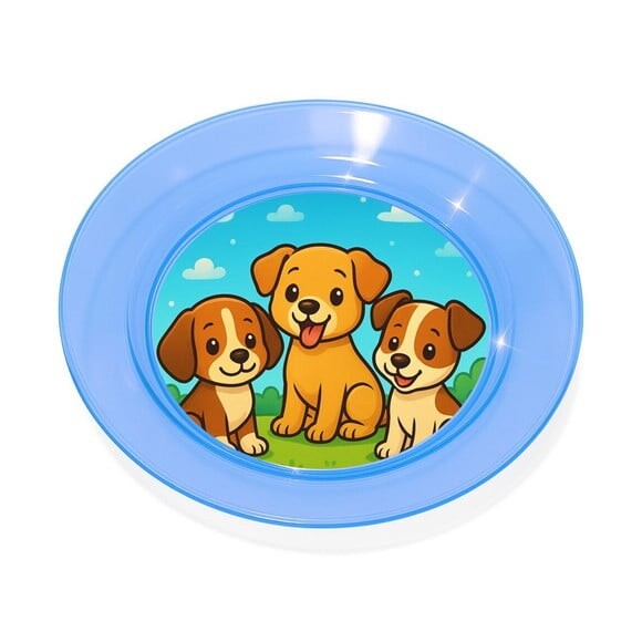 Prato Acrílico Personalizado Festa Cachorrinhos