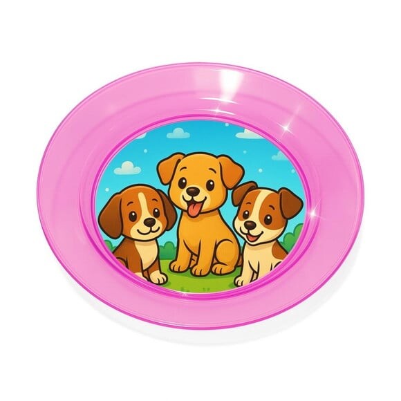 Prato Acrílico Personalizado Festa Cachorrinhos