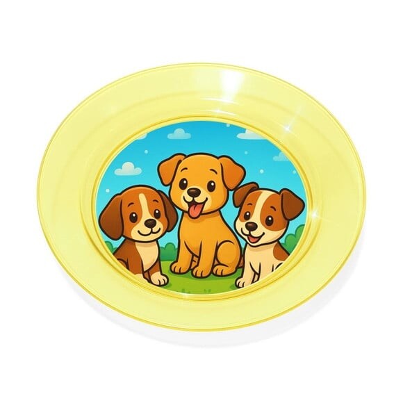 Prato Acrílico Personalizado Festa Cachorrinhos