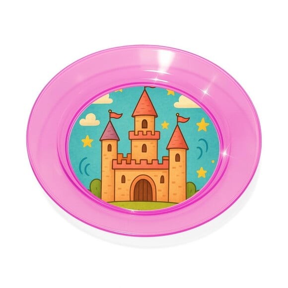 Prato Acrílico Personalizado Festa Castelo Encantado