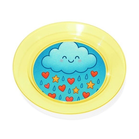 Prato Acrílico Personalizado Festa Chuva de Bênçãos