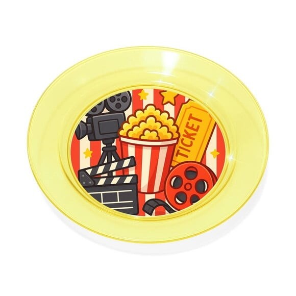 Prato Acrílico Personalizado Festa Cinema