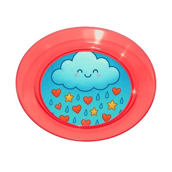 Prato Acrílico Personalizado Festa Chuva de Bênçãos