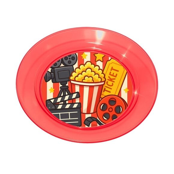 Prato Acrílico Personalizado Festa Cinema