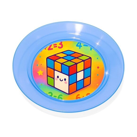 Prato Acrílico Personalizado Festa Cubo Mágico